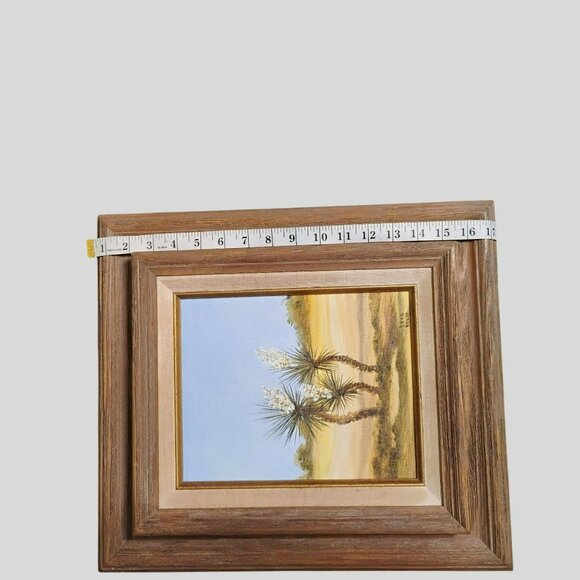 Vintage Framed Desert Landscape Oil Painting signed Anna Neese, 70s Original Art - Picture 5 of 10